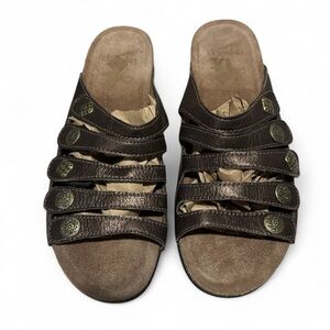 Dansko Janie sandals slide on Brown Leather Bronze Comfort 41 
US 11 11.5